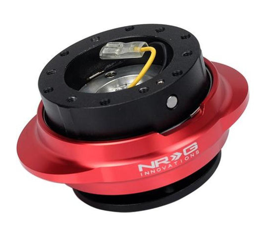 NRG SRK-220BK/RD Quick Release Kit - Black Body/ Red Oval Ring