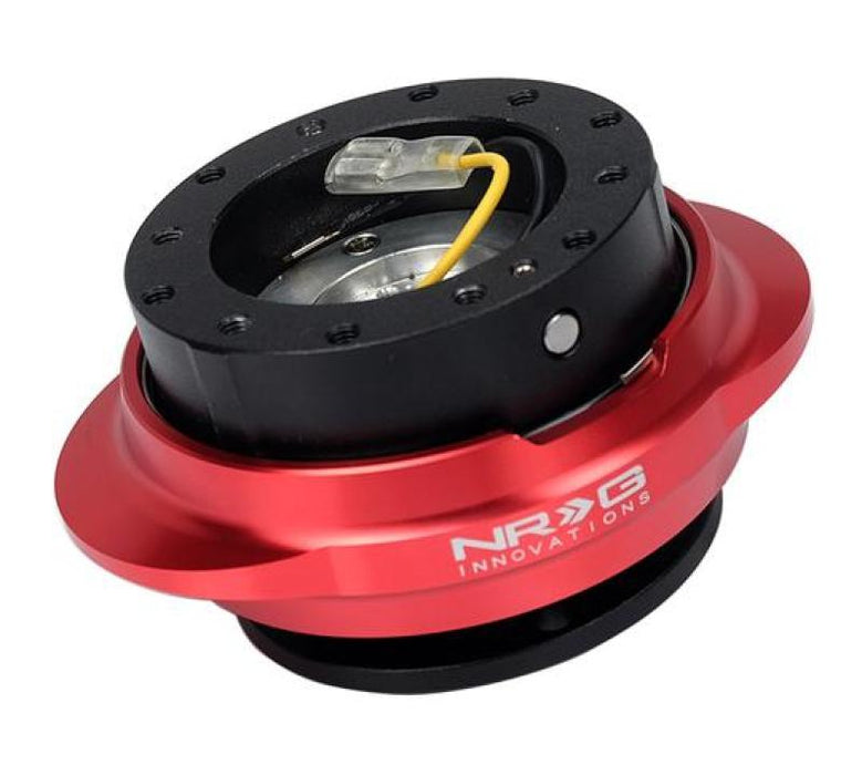 NRG SRK-220BK/RD Quick Release Kit - Black Body/ Red Oval Ring