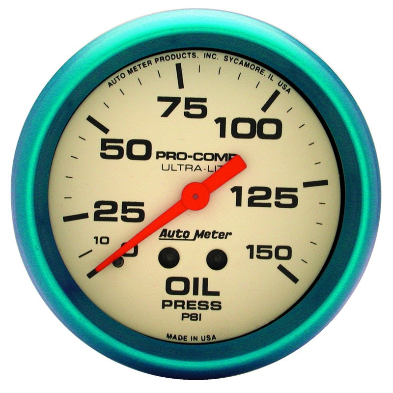 Autometer ATM4523 2-5/8 Ultra-Nite Oil Press. Gauge 0-150psi