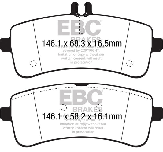 EBC DP52350NDX 2015+ Mercedes-Benz C63 S AMG (W205) 4.0L Twin Turbo Bluestuff Rear Brake Pads