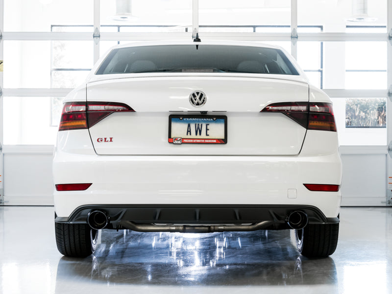 AWE Tuning 3020-23036 18-21 Volkswagen Jetta GLI Mk7 Track Edition Exhaust - Diamond Black Tips (Fits OEM DP)