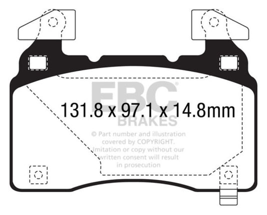 EBC DP43028R 14+ Cadillac CTS Vsport 3.6 Twin Turbo Yellowstuff Front Brake Pads