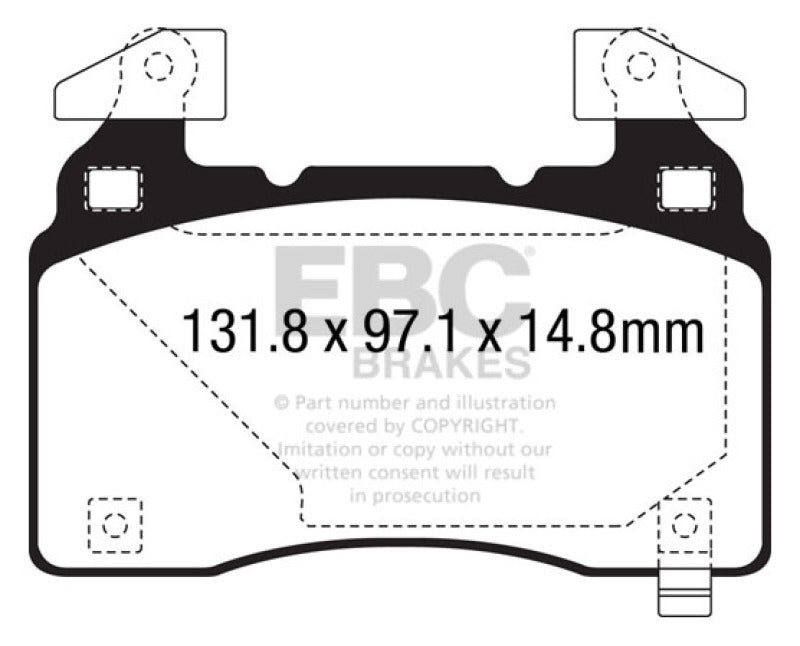EBC DP33028C 14+ Cadillac CTS Vsport 3.6 Twin Turbo Redstuff Front Brake Pads