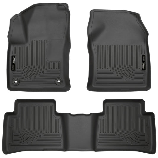 Husky Liners 98991 2016 Toyota Prius Weatherbeater Black Front & 2nd Seat Floor Liners (Footwell Coverage)