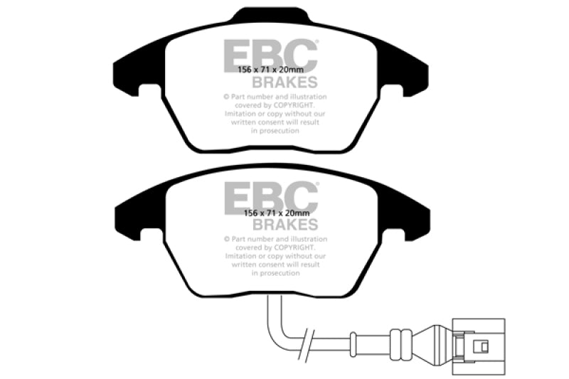 EBC DP21517 06-13 Audi A3 2.0 Turbo (Girling rear caliper) Greenstuff Front Brake Pads