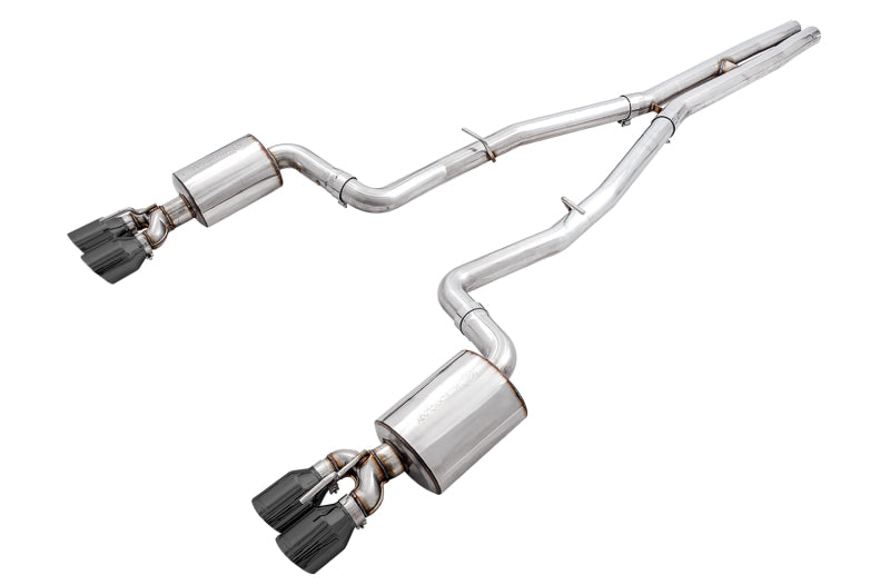 AWE Tuning 3020-43082 2015+ Dodge Challenger 6.4L/6.2L Non-Resonated Touring Edition Exhaust - Quad Black Tips