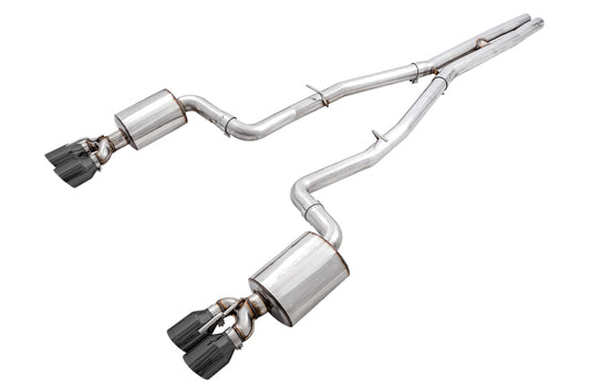 AWE Tuning 3020-43082 2015+ Dodge Challenger 6.4L/6.2L Non-Resonated Touring Edition Exhaust - Quad Black Tips