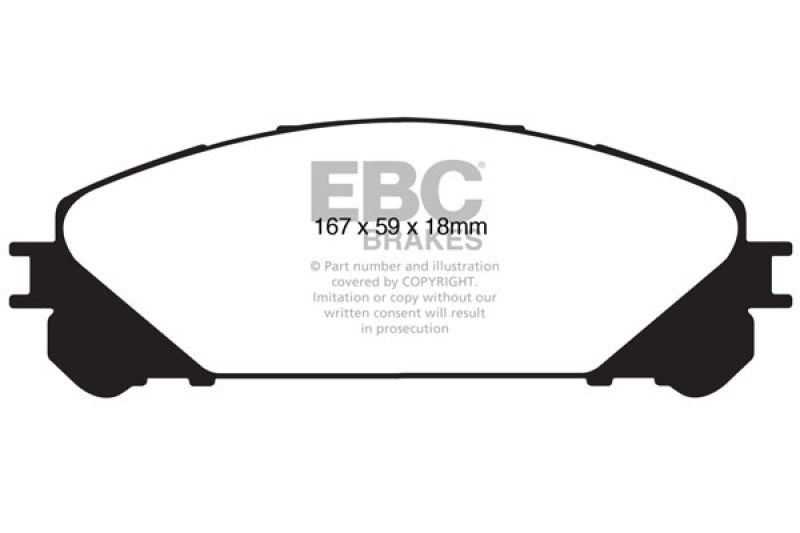 EBC DP31837C 15+ Lexus NX200t 2.0 Turbo Redstuff Front Brake Pads