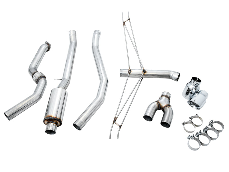 AWE Tuning 3020-32052 2016+ Honda Civic Si Track Edition Exhaust w/Front Pipe & Dual Chrome Silver Tips
