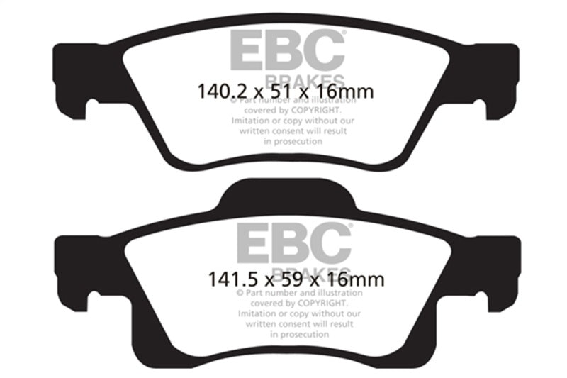 EBC DP41872R 11+ Dodge Durango 3.6 Yellowstuff Rear Brake Pads