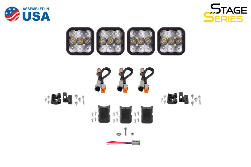 Diode Dynamics DD6795 SS5 Sport Universal CrossLink 4-Pod Lightbar - Yellow Combo