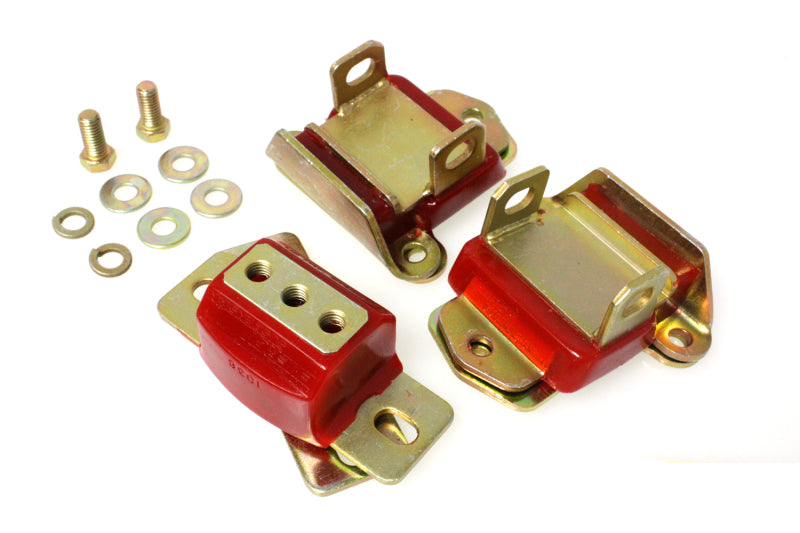 Energy Suspension 3.1120R 67-72 Camaro/64-72 Chevelle/63-82 Corvette Red Zinc 2 Engine & 1 Trans Mount Set