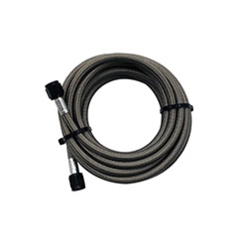 Snow Performance SNO-815-BRD 15ft Braided Stainless Line (Black) w/ -4AN Fittings (NX Version)