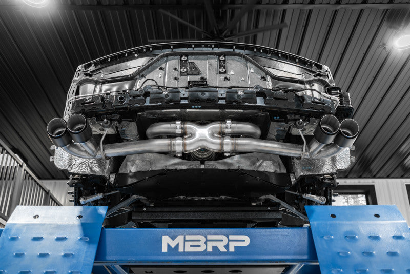 MBRP S70423CF 20-23 Chevrolet Corvette C8 3in Cat Back Quad Split Rear Exit w/ Carbon Fiber Tips - T304
