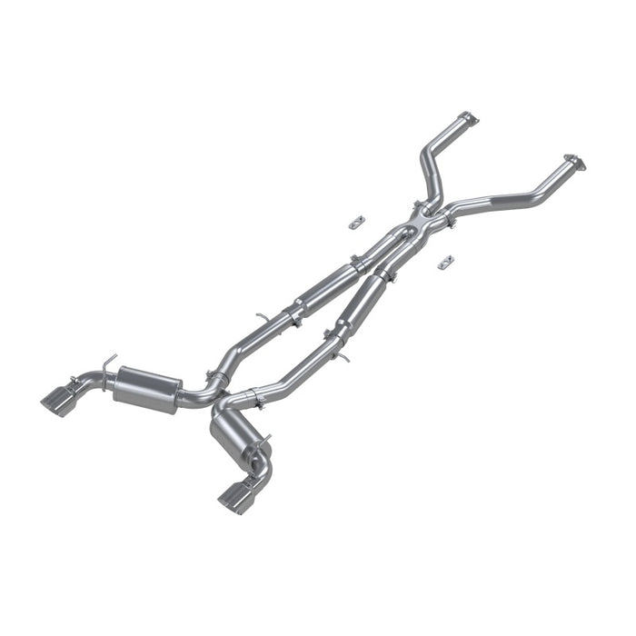 MBRP S4406304 17+ Infiniti Q60 3.0L RWD/AWD 3in Cat-Back Dual Split Rear Street Version w/4.5in OD Tips -T304