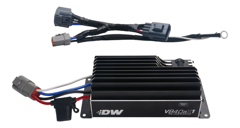 DeatschWerks 4-01-VB40aX1 VB40AX1 Voltage Booster with Plug-N-Play Harness for 10-25 Ford Mustang