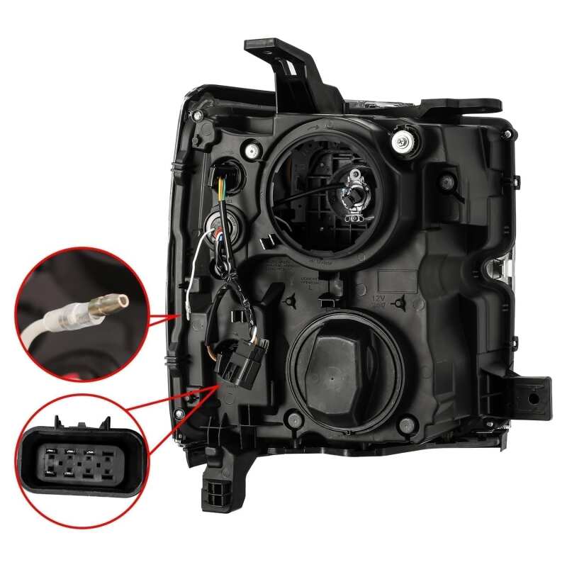 AlphaRex 880224 15-19 Chevy 2500HD PRO-Series Proj Headlights Plank Style Blk w/Activ Light/Seq Signal/DRL