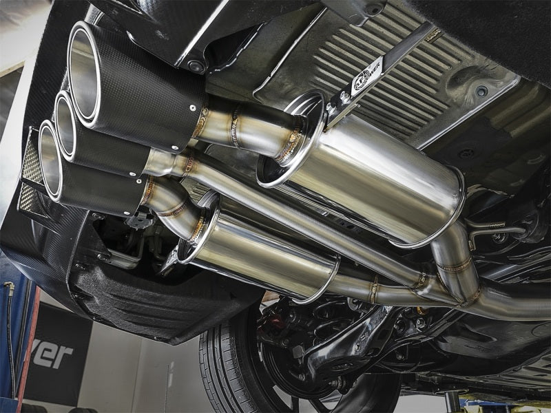 aFe 49-36616-C POWER Takeda 2-1/2in to 2-1/4in 304SS Catback Dual-Exit Exhaust 17+ Honda Civic Type R w/CF Tips