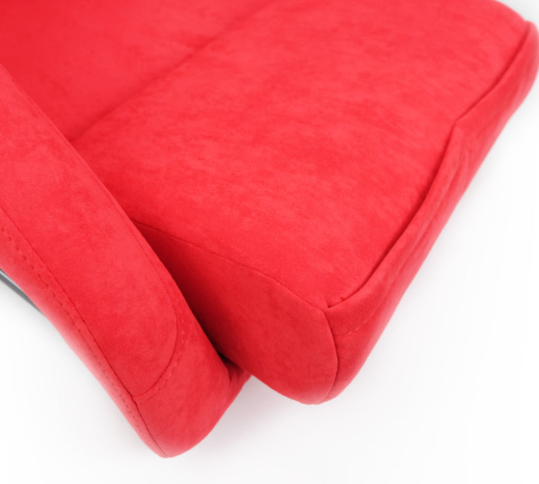 NRG FRP-302RD-ULTRA FRP Bucket Seat ULTRA Edition - Large (Red Alcantara/Gold Glitter Back)