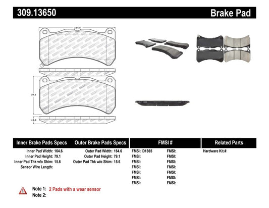 Stoptech 309.13650 StopTech Performance 08-09 Lexus IS F Front Brake Pads