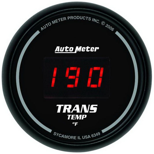 AutoMeter 6349 Autometer Z Series 52mm Black Digital 0-300 Deg F Transmission Temperature Gauge