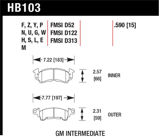 Hawk Performance HB103F.590 Hawk HPS Street Brake Pads