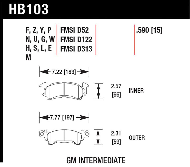 Hawk Performance HB103F.590 Hawk HPS Street Brake Pads