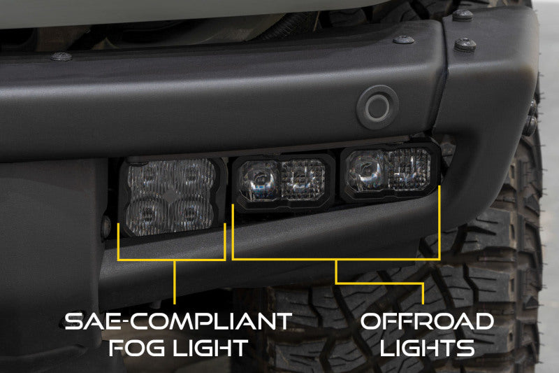 Diode Dynamics DD7179 21-Up Ford Bronco Stage Series Fog Pocket Kit - Yellow Sport