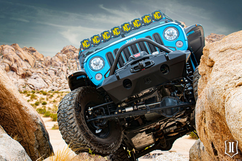ICON 25215 07-18 Jeep Wrangler JK Pro Series Front Bumper Rec Winch Mount w/Bar/Tabs