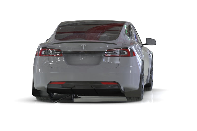 Rally Armor MF101-UR-BLK-WH 21-25 Tesla Model S / S Plaid Black UR Mud Flap w/White Logo