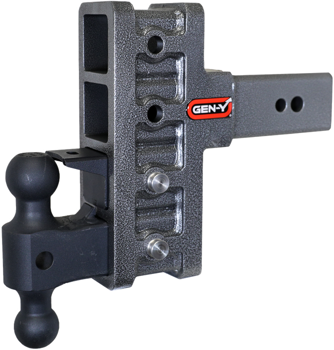 GEN-Y Hitch GH-2024 Gen-Y Mega Duty 3in Shank 6in Offset Drop 32K Hitch w/GH-0161 Dual-Ball/GH-0162 Pintle Lock