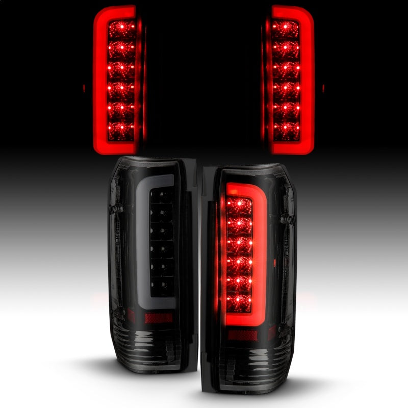 ANZO 311351 1987-1996 Ford F-150 LED Taillights Black Housing Smoke Lens (Pair)