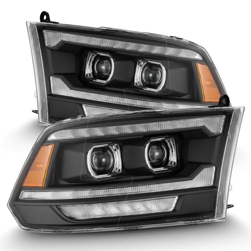 AlphaRex 880561 09-18 RAM 1500/2500 PRO-Series Proj Headlights Black w/Sequential Signal and Top/Middle DRL