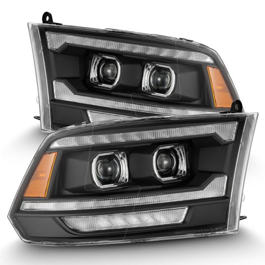 AlphaRex 880561 09-18 RAM 1500/2500 PRO-Series Proj Headlights Black w/Sequential Signal and Top/Middle DRL