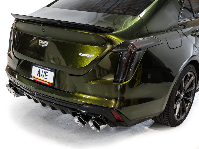 AWE Tuning 3025-42436 2021+ Cadillac CT4-V Blackwing SwitchPath Exhaust - Chrome Silver Tips