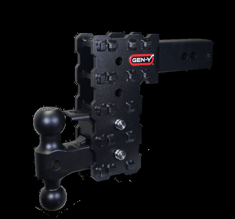 GEN-Y Hitch GH-2424X Gen-Y Phantom-X 2.5in Solid Shank 7.5in Drop 1.6K TW 16K Hitch w/GH-051 Dual-Ball & GH-032 Pintle LK
