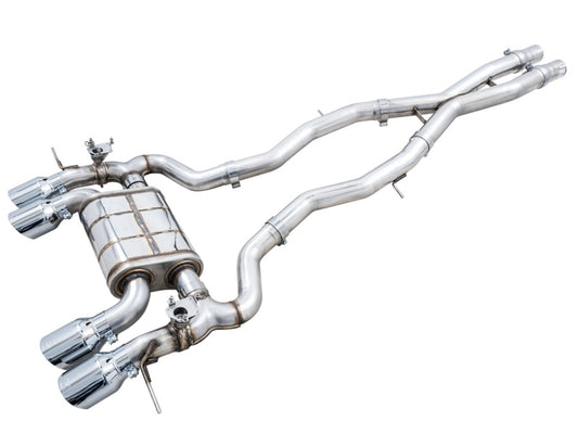 AWE Tuning 3025-43480 AWE SwitchPath Catback Exhaust for BMW G8X M3/M4 - Chrome Silver Tips