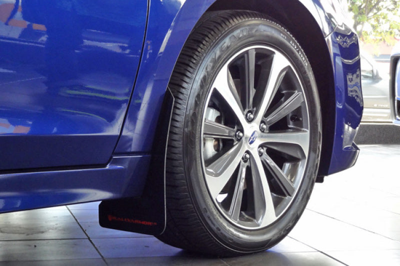 Rally Armor MF34-UR-BLK/SIL 15-19 Subaru Legacy Black UR Mud Flap w/ Silver Logo