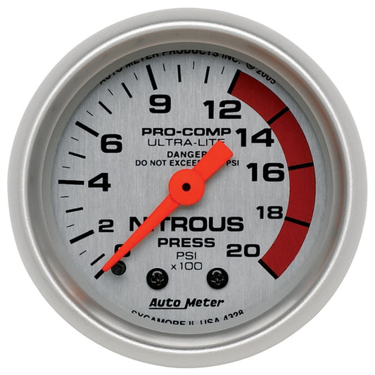 Autometer ATM4328 2-1/16in U/L NOS Pressure Gauge 0-2000psi