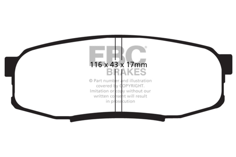 EBC ED91816 08+ Lexus LX570 5.7 Extra Duty Rear Brake Pads