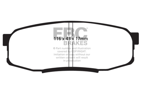 EBC DP41816R 08+ Lexus LX570 5.7 Yellowstuff Rear Brake Pads