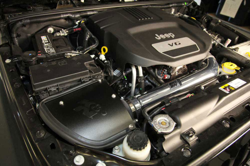 K&N Engineering 77-1566KP K&N 12-18 Jeep Wrangler V6-3.6L High Flow Performance Intake Kit (12-15 CARB Approved)