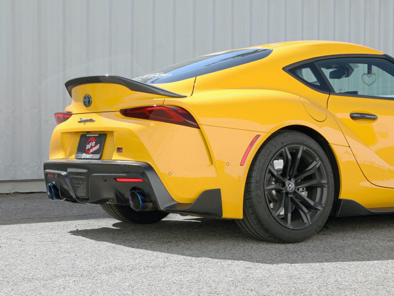 aFe 49-36050-L POWER Takeda 2021 Toyota Supra 2.0L (t) 2.5in-3in 304 SS CB Exhaust w/ Blue Tips
