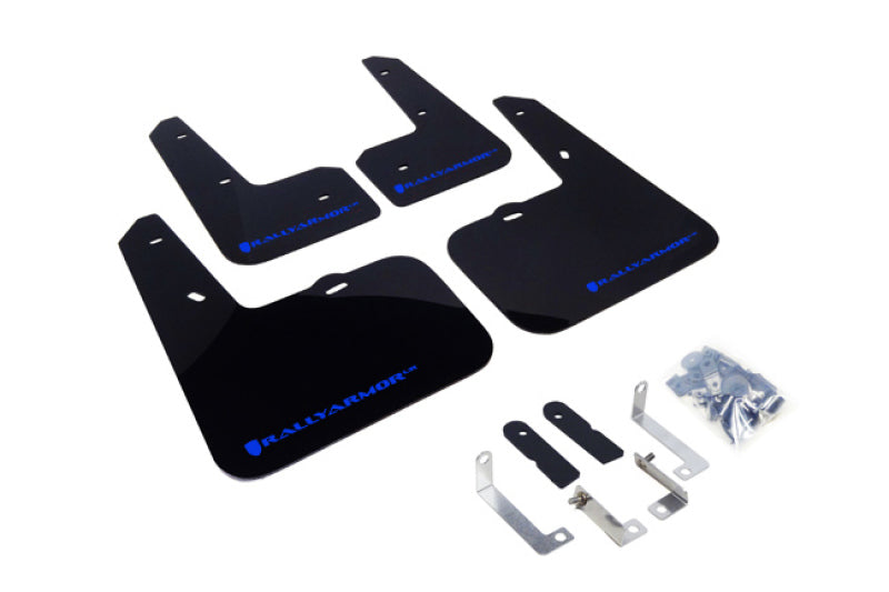Rally Armor MF24-UR-BLK/BL 12-18 Hyundai Veloster Black UR Mud Flap w/ Blue Logo