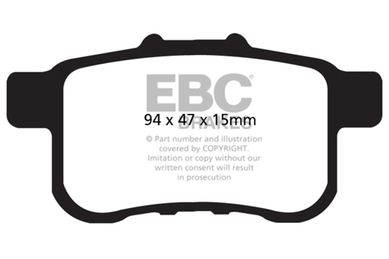 EBC DP41987R 09-14 Acura TSX 2.4 Yellowstuff Rear Brake Pads