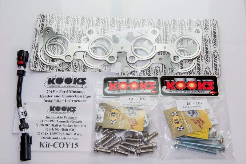 Kooks Headers 1151H431 Kooks 15+ Mustang 5.0L 4V 1 7/8in x 3in SS Headers w/ Green Catted OEM Connection Pipe