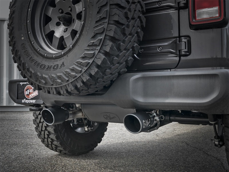 aFe 49-48067-B Rebel Series 2.5in 409 SS Axle-Back Exhaust w/ Black Tips 2018+ Jeep Wrangler (JL) V6 3.6L