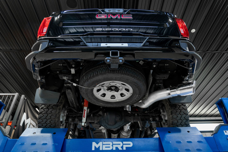 MBRP S60610AL 20-23 Chevrolet Silverado 2500HD 6.6L Armor Lite AL Steel Single Side Exit 5in DPF Back Exhaust