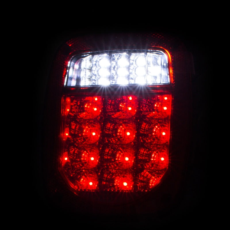 ANZO 861082 1976-1985 Jeep Wrangler LED 2 Lens - Red/Clear, Chrome