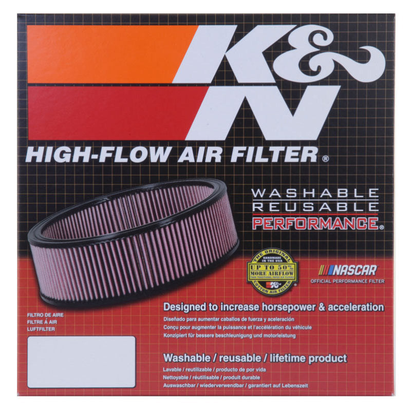 K&N Engineering E-3671 K&N Universal Oval Air Filter 12in Length x 5-1/4in Width x 3-1/4in Height